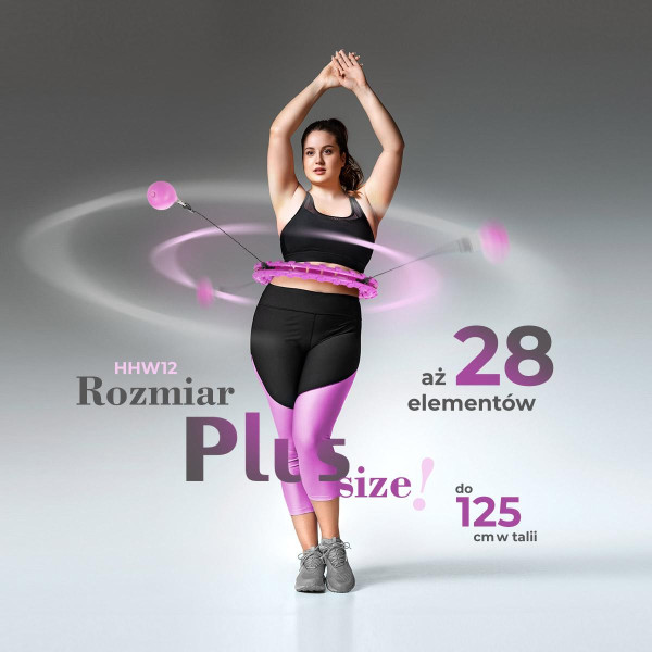 Хула-хуп з обважнювачем HMS HHW12 Plus Size, 48-125см, рожевий