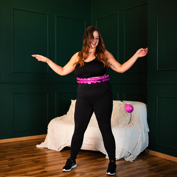 Хула-хуп з обважнювачем HMS HHW12 Plus Size, 48-125см, рожевий