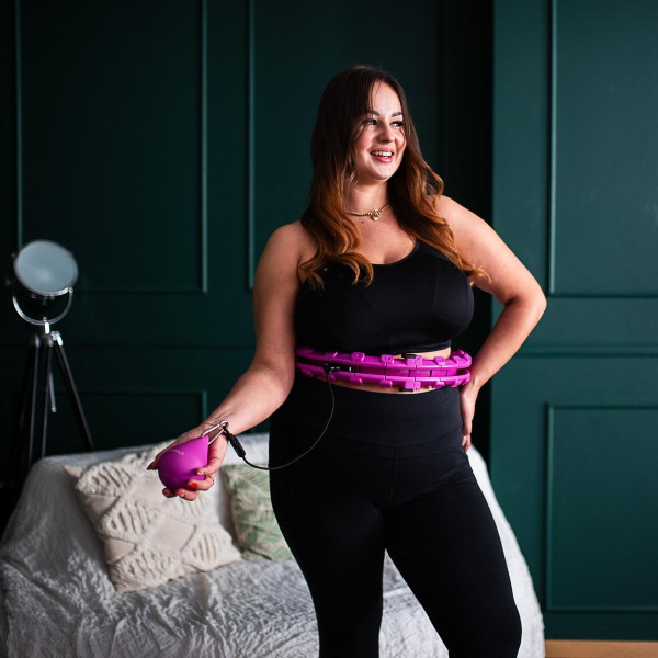 Хула-хуп з обважнювачем HMS HHW12 Plus Size, 48-125см, рожевий