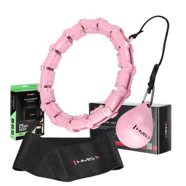 Хула-хуп з тягарцем HMS Set HHW11, світло-рожевий Хула-хуп з тягарцем HMS Set HHW11, світло-рожевий