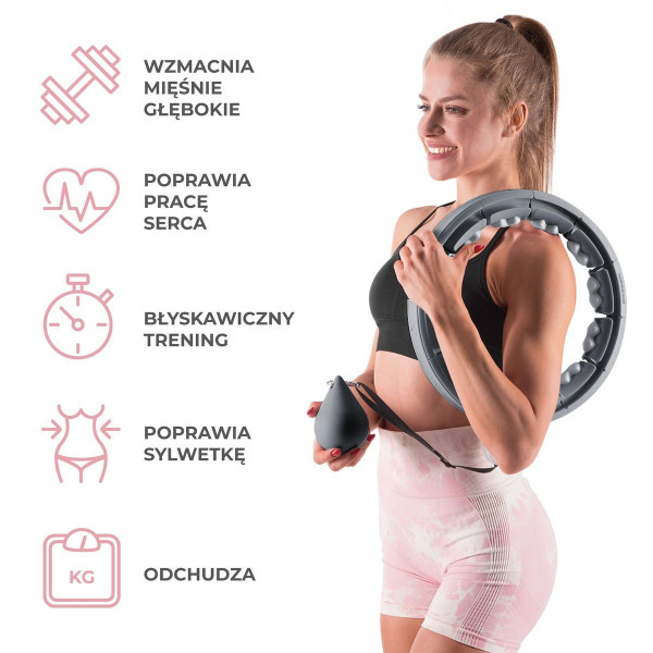 Хула-хуп з тягарцем та лічильником HMS Set HHW06, чорний