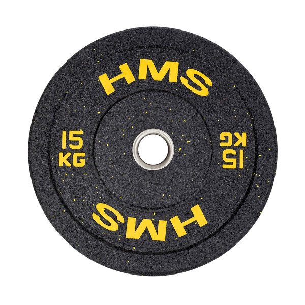 Диск бамперний олімпійський HMS HTBR15 15кг жовтий Диск бамперний олімпійський HMS HTBR15 15кг жовтий