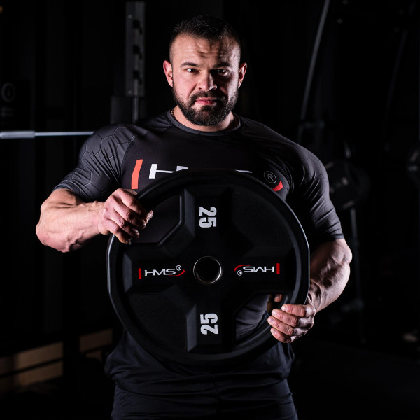 Диск 25кг для олімпійської штанги поліуретановий HMS TPC25