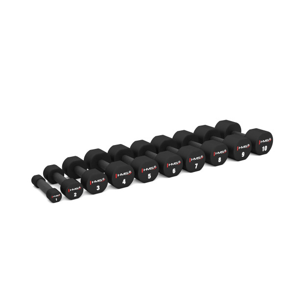 Стійка з гантелями поліуретановими HMS HPT 2x1-10кг (110кг)