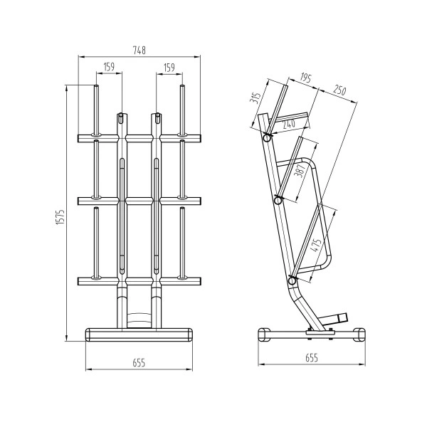 Набір Training Pump SBP22 10 × 20 кг (200 кг) зі стійкою STR40 HMS