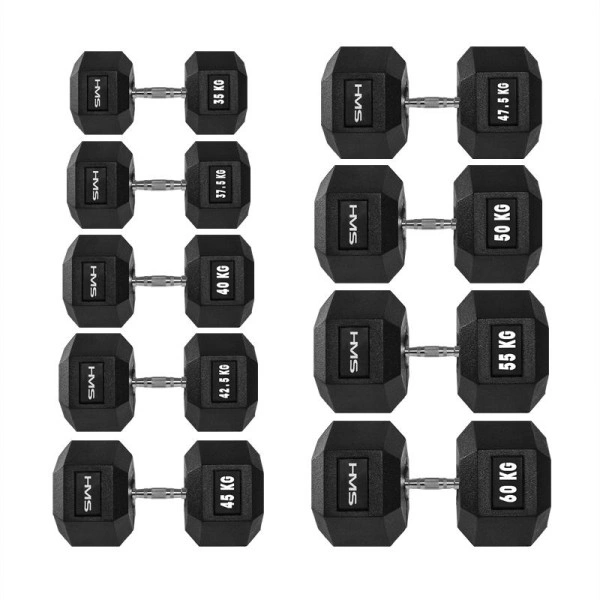 Гантель з фіксованою вагою HMS HEX Pro 37.5кг