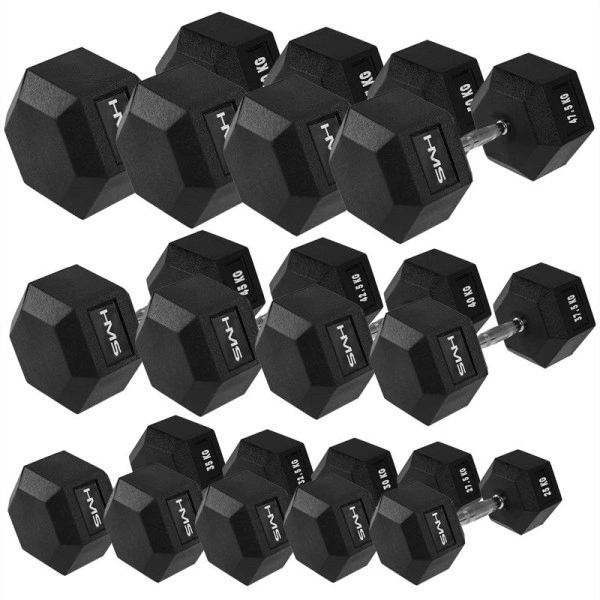 Гантель з фіксованою вагою HMS HEX Pro 37.5кг